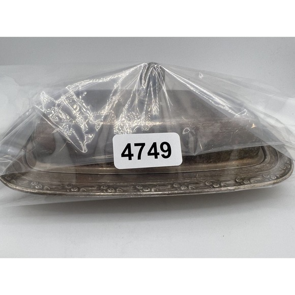 Vintage Meriden B. Company Tableware Antique Silver-Plated Butter Dish With Lid - Picture 9 of 9